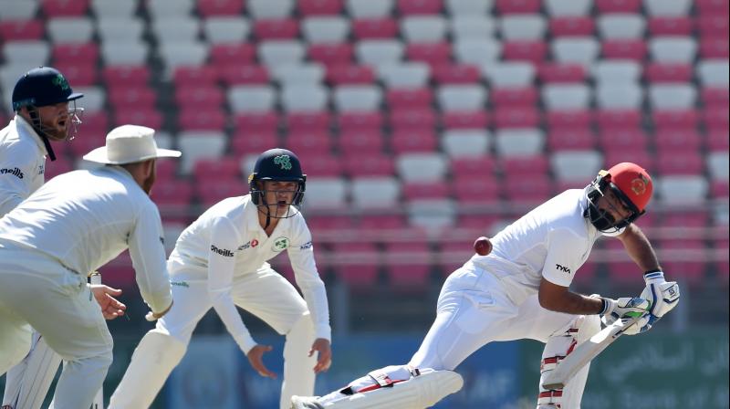 Rahmat Shah and Ihsanullah Janat (in photo) scored fifties for the war-torn country as they chased down 147 for victory on day four in Dehradun, India. (Photo: AFP) Rahmat Shah and Ihsanullah Janat (in photo) scored fifties for the war-torn country as they chased down 147 for victory on day four in Dehradun, India. (Photo: AFP)