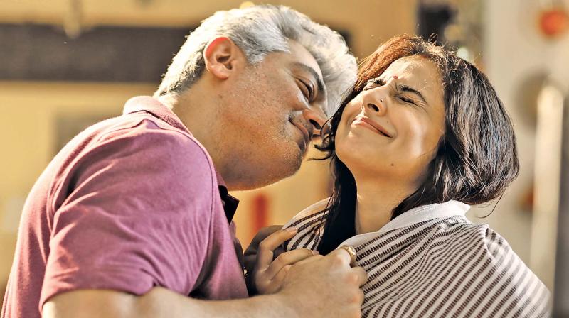 Ajith & Vidya Balan in Nerkonda Paarvai. Ajith & Vidya Balan in Nerkonda Paarvai.
