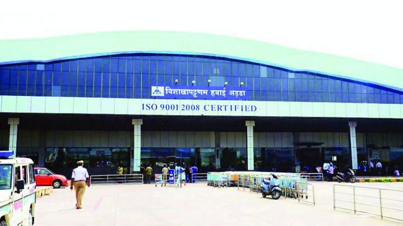 Space for landing 18 special aircraft at Visakhapatnam Airport created for two day Global Investors Summit on March 3 and 4. (File photo)