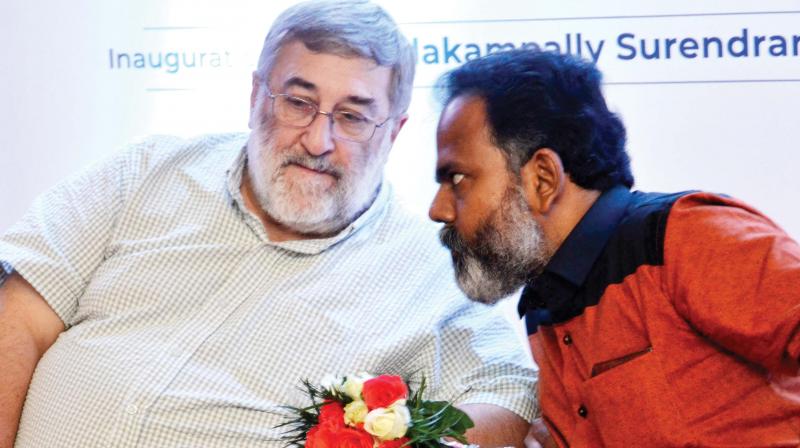 Harold Goodwill of Manchester Metropolitain University and K.Rupesh Kumar, coordinator, State Responsible Tourism Mission during the international symposium on 'PEPPER project and experimental tourism packages' in Thiruvananthapuram on Monday. (Peethambaran Payyeri) Harold Goodwill of Manchester Metropolitain University and K.Rupesh Kumar, coordinator, State Responsible Tourism Mission during the international symposium on 'PEPPER project and experimental tourism packages' in Thiruvananthapuram on Monday. (Peethambaran Payyeri)