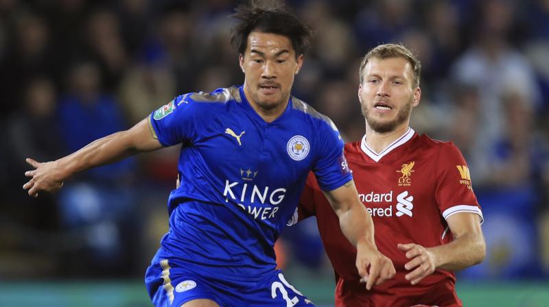 Leicester City grabbed second-half goals through Shinji Okazaki and record signing Islam Slimani to earn a 2-0 victory over Liverpool. (Photo: AP) Leicester City grabbed second-half goals through Shinji Okazaki and record signing Islam Slimani to earn a 2-0 victory over Liverpool. (Photo: AP)
