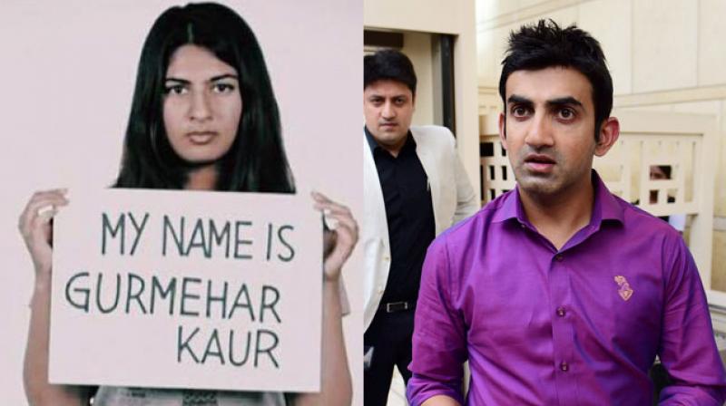 “She (Gurmehar Kaur) is entitled to her opinion just as every other citizen is. Every one may or may not agree with it but mocking her for it is despicable," said Gautam Gambhir on Twitter. (Photo: PTI / Screengrab) “She (Gurmehar Kaur) is entitled to her opinion just as every other citizen is. Every one may or may not agree with it but mocking her for it is despicable," said Gautam Gambhir on Twitter. (Photo: PTI / Screengrab)