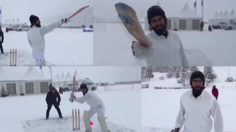 Screen grabs from the video posted by Ranveer on Twitter. Screen grabs from the video posted by Ranveer on Twitter.