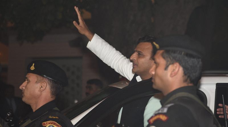 Uttar Pradesh Chief Minister Akhilesh Yadav coming out from his residence in Lucknow. (Photo: PTI) Uttar Pradesh Chief Minister Akhilesh Yadav coming out from his residence in Lucknow. (Photo: PTI)