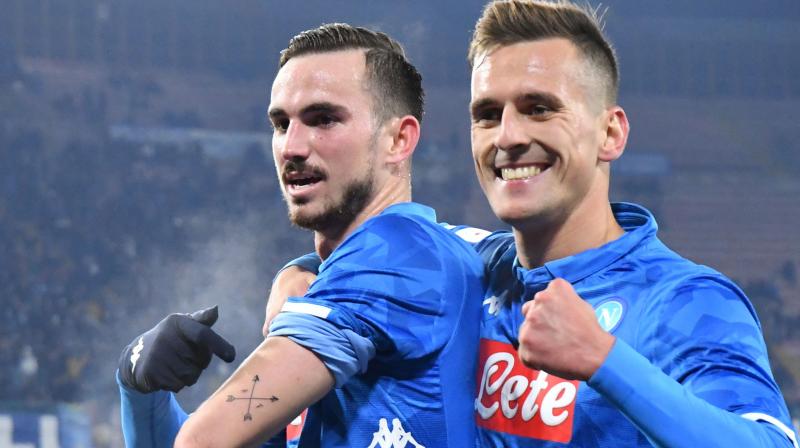 First-half goals from Jose Callejon and Arkadiusz Milik ensured all three points for the southerners before champions Juventus host bottom club Chievo on Monday. (Photo: AFP) First-half goals from Jose Callejon and Arkadiusz Milik ensured all three points for the southerners before champions Juventus host bottom club Chievo on Monday. (Photo: AFP)