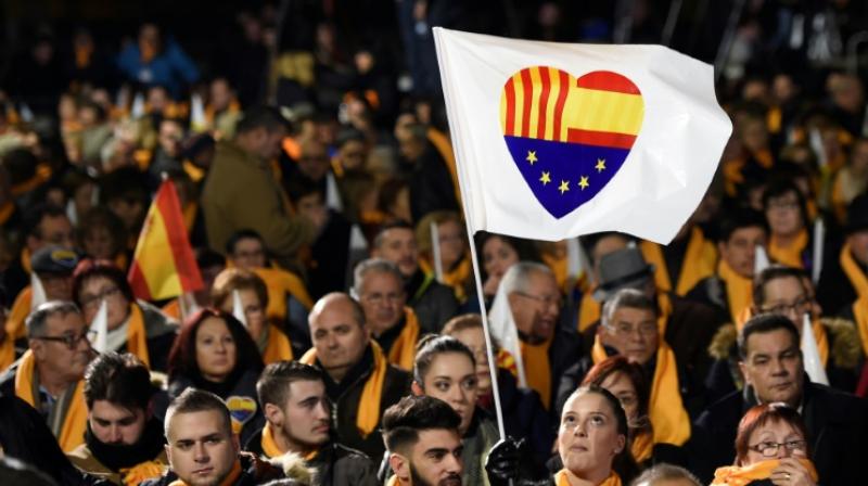 The declaration came weeks after a banned independence referendum on October 1, which saw a police crackdown that sent shockwaves around the world. (Photo: AFP) The declaration came weeks after a banned independence referendum on October 1, which saw a police crackdown that sent shockwaves around the world. (Photo: AFP)