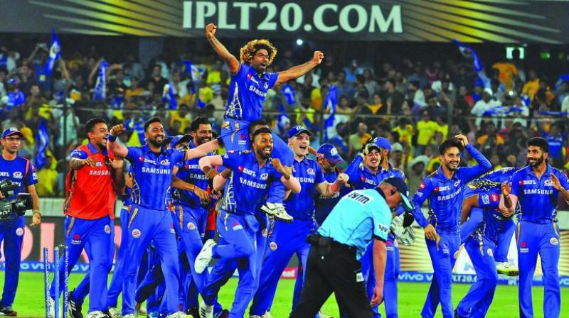 Mumbai Indians carry their last-over hero Lasith Malinga after edging Chennai Super Kings to a thrilling victory in the IPL final. (Photo: P. Surendra) Mumbai Indians carry their last-over hero Lasith Malinga after edging Chennai Super Kings to a thrilling victory in the IPL final. (Photo: P. Surendra)