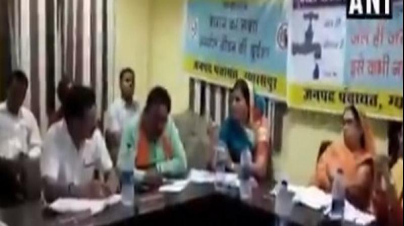 BJP MLA from Vidisha, Leena Jain allegedly threatened an official in Gyaraspur for not inviting her to an event. (Photo: ANI) BJP MLA from Vidisha, Leena Jain allegedly threatened an official in Gyaraspur for not inviting her to an event. (Photo: ANI)