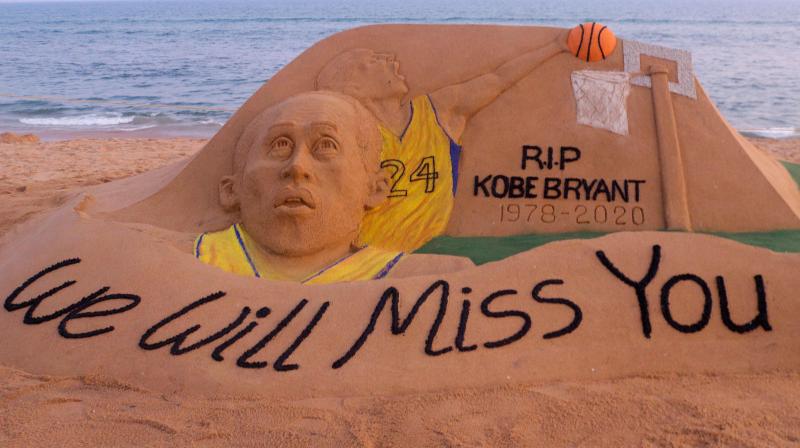 A sand sculpture at Puri beach near Bhubaneswar. AFP Photo