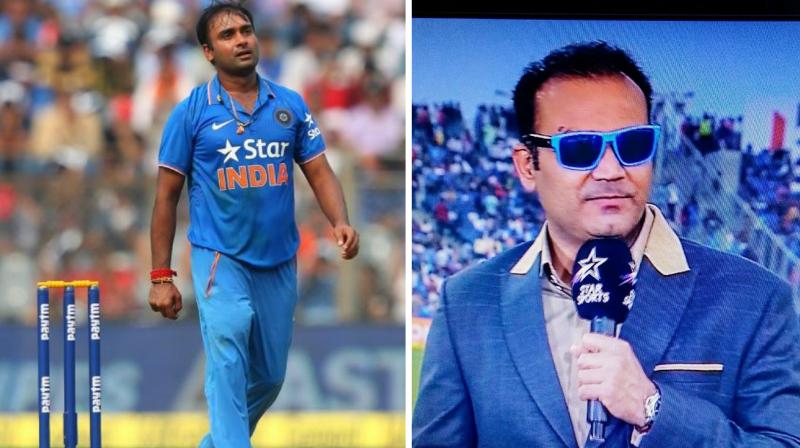 Virender Sehwag joked about Amit Mishra’s fielding following India versus England Twenty20 in Bengaluru. (Photo: BCCI / Twitter) Virender Sehwag joked about Amit Mishra’s fielding following India versus England Twenty20 in Bengaluru. (Photo: BCCI / Twitter)