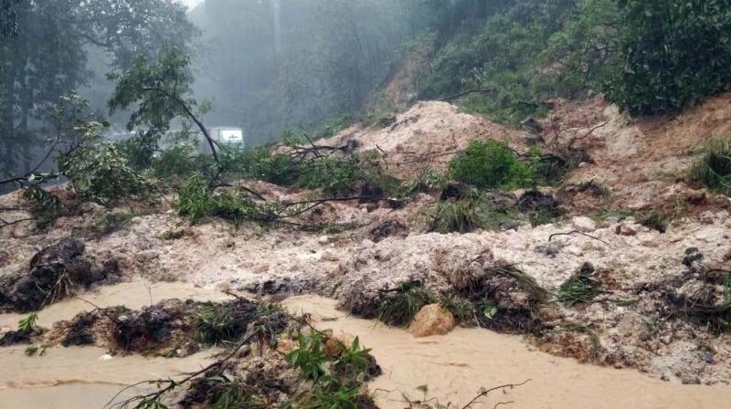 A file photo of the landslide at Shiradi Ghat in Hassan A file photo of the landslide at Shiradi Ghat in Hassan