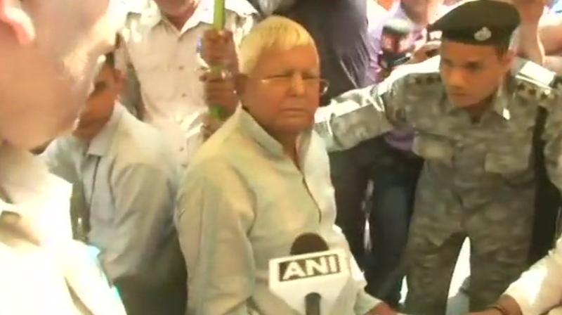 Lalu Prasad, who is serving jail term in Ranchi since December 23 in a fodder scam case, was taken to New Delhi on medical advice for specialised treatment at AIIMS. (Photo: ANI/Twitter) Lalu Prasad, who is serving jail term in Ranchi since December 23 in a fodder scam case, was taken to New Delhi on medical advice for specialised treatment at AIIMS. (Photo: ANI/Twitter)
