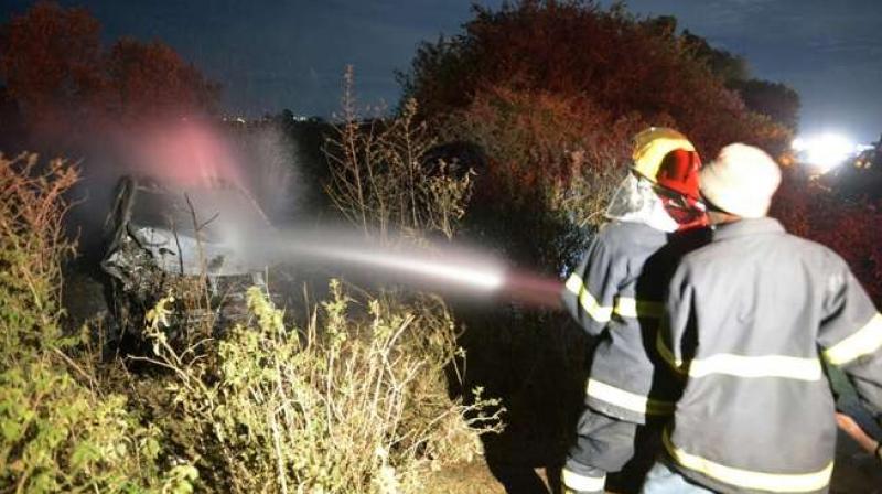 The tanker lost control while going downhill on the road from Nairobi to Naivasha late Saturday. (Photo: AP) The tanker lost control while going downhill on the road from Nairobi to Naivasha late Saturday. (Photo: AP)