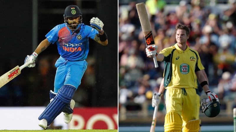 Both Virat Kohli and Steve Smith will be eyeing the top spot of the ICC ODI Rankings, ahead of the series. (Photo: AP) Both Virat Kohli and Steve Smith will be eyeing the top spot of the ICC ODI Rankings, ahead of the series. (Photo: AP)