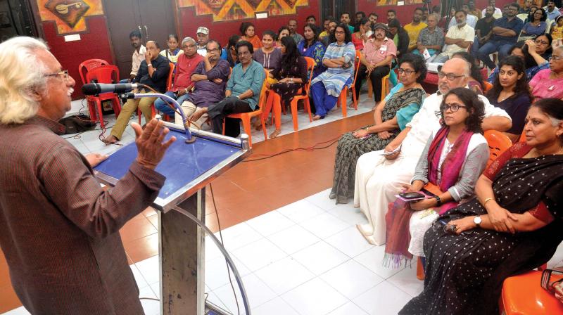 Adoor Gopalakrishnan inaugurates the interaction programme by Women in Cinema collective in Thiruvananthapuram on Monday. (Photo: Peethambaran Payyeri) Adoor Gopalakrishnan inaugurates the interaction programme by Women in Cinema collective in Thiruvananthapuram on Monday. (Photo: Peethambaran Payyeri)