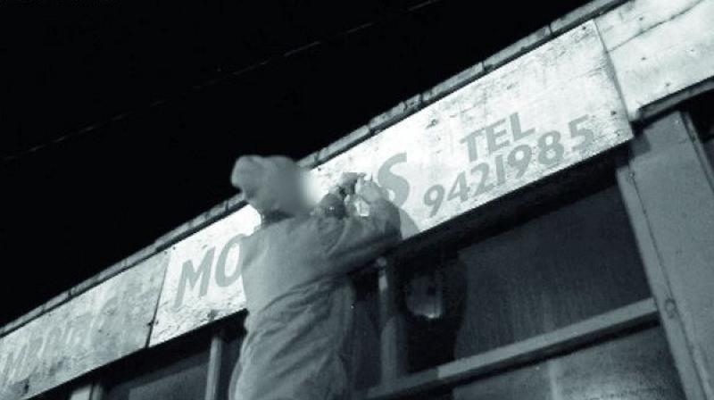 The vigilante takes care to make sure that his corrections fit in and uses the same typeface and colour as the original signs. The vigilante takes care to make sure that his corrections fit in and uses the same typeface and colour as the original signs.