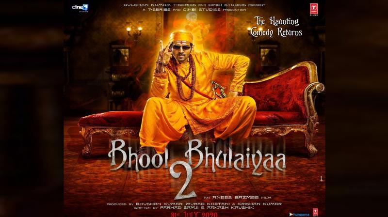 Kartik Aaryan featuring in Bhool Bhulaiyaa 2 poster. (Photo: Instagram) Kartik Aaryan featuring in Bhool Bhulaiyaa 2 poster. (Photo: Instagram)