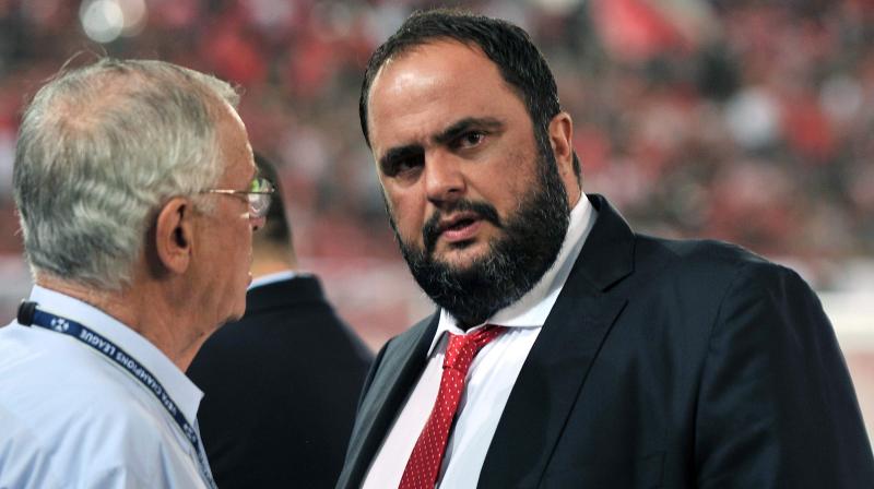 File photo of Evangelos Marinakis, president of Olympiakos football club. AFP Photo