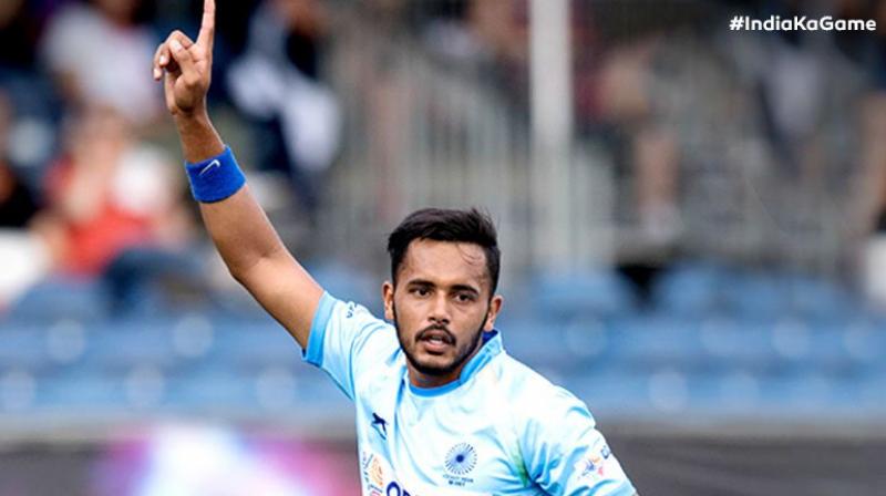 Harmanpreet (4th, 47th and 59th minutes) converted three penalty corners for India, while Gurjant Singh Singh scored the other from a field effort in the 10th minute. (Photo: Hockey India) Harmanpreet (4th, 47th and 59th minutes) converted three penalty corners for India, while Gurjant Singh Singh scored the other from a field effort in the 10th minute. (Photo: Hockey India)