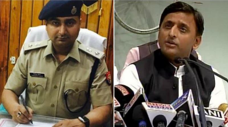 Himanshu Kumar, an IPS officer of the Uttar Pradesh cadre and Samajwadi Party leader Akhilesh Yadav. (Photos: ANI/Twitter) Himanshu Kumar, an IPS officer of the Uttar Pradesh cadre and Samajwadi Party leader Akhilesh Yadav. (Photos: ANI/Twitter)