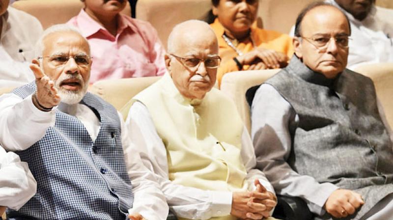 While Modi will cast his vote at Sabarmati Assembly constituency, Advani is expected to exercise his franchise at Jamalpur-Khadia seat and Jaitley in Vejalpur constituency, all located in Ahmedabad. (Photo: PTI/File) While Modi will cast his vote at Sabarmati Assembly constituency, Advani is expected to exercise his franchise at Jamalpur-Khadia seat and Jaitley in Vejalpur constituency, all located in Ahmedabad. (Photo: PTI/File)