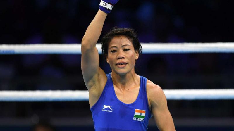 Chasing a historic sixth gold and first medal since 2010, the 35-year-old Mary Kom registered a convincing 5-0 win over Aigerim Kessenayeva of Kazakhstan in her opening bout of the tournament. (Photo: AFP) Chasing a historic sixth gold and first medal since 2010, the 35-year-old Mary Kom registered a convincing 5-0 win over Aigerim Kessenayeva of Kazakhstan in her opening bout of the tournament. (Photo: AFP)