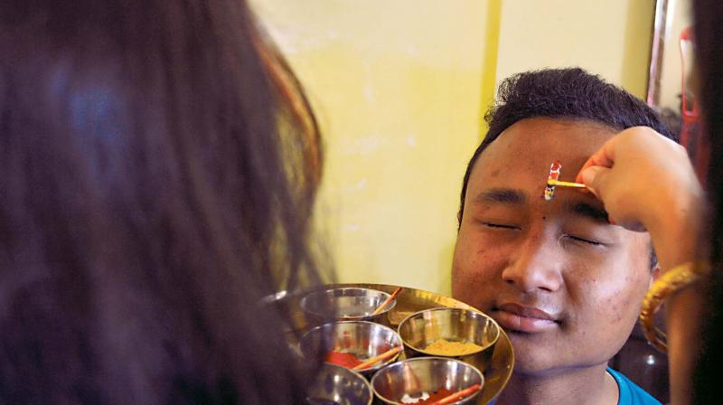 On the day of the five-day Tihar festival, Nepalis celebrate the bond between siblings for their well-being (Image DC) On the day of the five-day Tihar festival, Nepalis celebrate the bond between siblings for their well-being (Image DC)