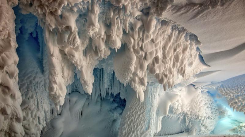 Steam from active volcanoes has hollowed out extensive cave systems under the Antarctic ice that could be home to unique ecosystems, scientists say (Photo: AFP) Steam from active volcanoes has hollowed out extensive cave systems under the Antarctic ice that could be home to unique ecosystems, scientists say (Photo: AFP)
