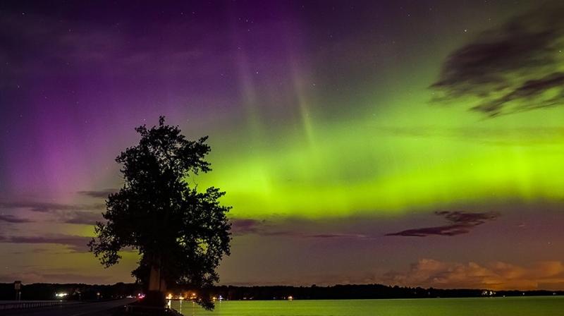 The Northern Lights are a result of collisions between electrically charged particles from the sun that enter the Earth’s atmosphere. (Photo: Mark Tarello/Twitter) The Northern Lights are a result of collisions between electrically charged particles from the sun that enter the Earth’s atmosphere. (Photo: Mark Tarello/Twitter)