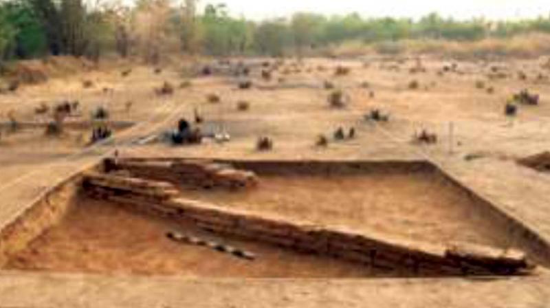 A view of the wall structure unearthed during excavation. It depicts mastery in engineering. A view of the wall structure unearthed during excavation. It depicts mastery in engineering.