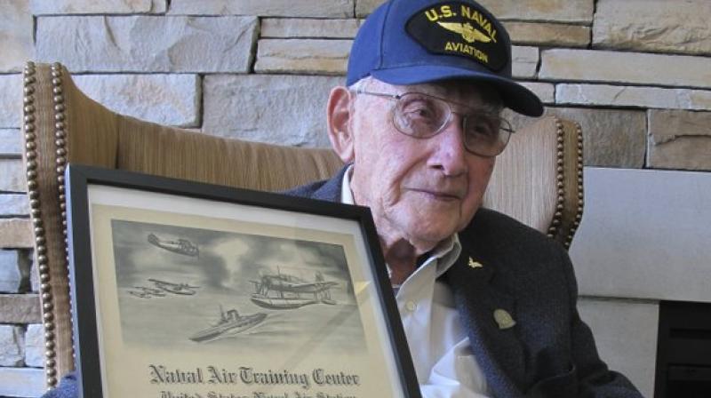 He flew seaplanes for scout observation over the Gulf of Mexico and was a flight instructor at a base in Corpus Christi, Texas (Photo: AP) He flew seaplanes for scout observation over the Gulf of Mexico and was a flight instructor at a base in Corpus Christi, Texas (Photo: AP)