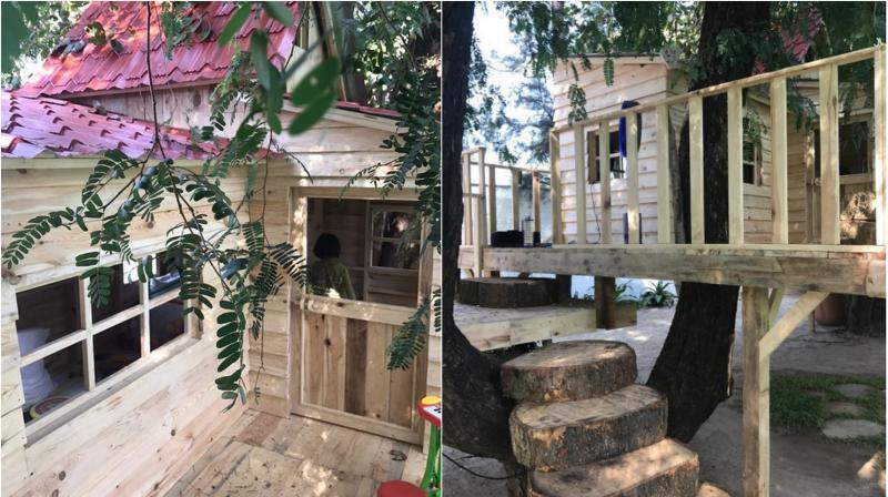 The tree house has been designed by Sabu Cyrill. The tree house has been designed by Sabu Cyrill.