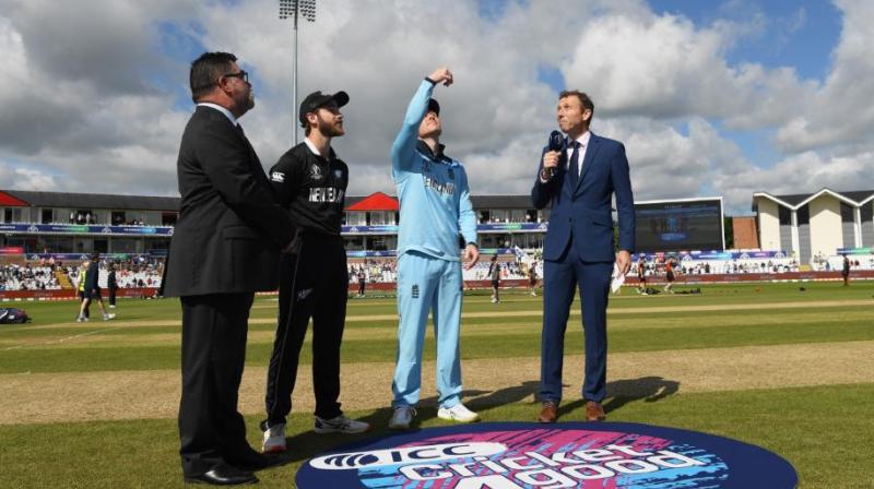 England captain Eoin Morgan opted to bat first after winning the toss in his side's crunch World Cup match against New Zealand at the Riverside on Wednesday. (Photo: cricketworld/twitter) England captain Eoin Morgan opted to bat first after winning the toss in his side's crunch World Cup match against New Zealand at the Riverside on Wednesday. (Photo: cricketworld/twitter)