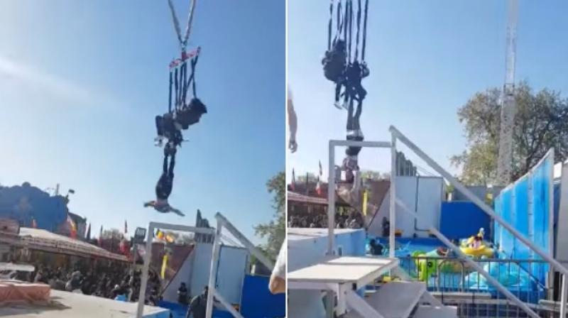 She was rescued after the ride slowed down and the authorities around managed to a get a hold of her. (Photo: Youtube/ViralHog) She was rescued after the ride slowed down and the authorities around managed to a get a hold of her. (Photo: Youtube/ViralHog)