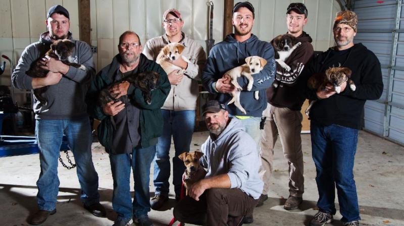Friends of Craddock, the bridegroom-to-be, each came home from his bash with a puppy. (Photo: AP) Friends of Craddock, the bridegroom-to-be, each came home from his bash with a puppy. (Photo: AP)