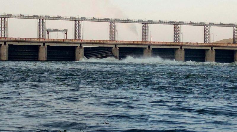 The broken sluice gate, through which Cauvery gushes out. (Photo: DC) The broken sluice gate, through which Cauvery gushes out. (Photo: DC)