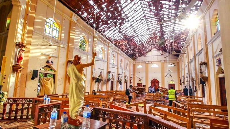 Damaged St Sebastian's Church in Negombo after the Easter Sunday attack, north of Colombo. (Photo: AP) Damaged St Sebastian's Church in Negombo after the Easter Sunday attack, north of Colombo. (Photo: AP)