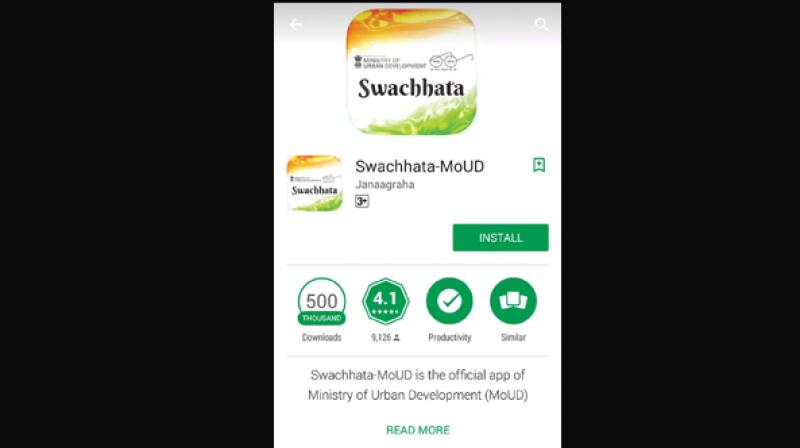 Screenshot of Swachhata app for android. Screenshot of Swachhata app for android.