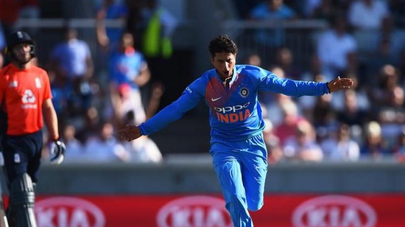 Jos Buttler was the only England batsman to cause the India attack any trouble on his way to 69 from 46 balls before he also fell victim to the beguiling spin of Yadav. (Photo: Twitter) Jos Buttler was the only England batsman to cause the India attack any trouble on his way to 69 from 46 balls before he also fell victim to the beguiling spin of Yadav. (Photo: Twitter)