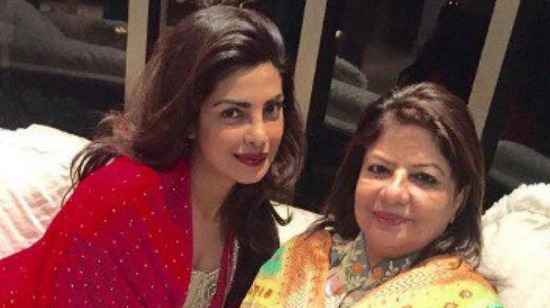 Priyanka Chopra with her mother Madhu. Priyanka Chopra with her mother Madhu.
