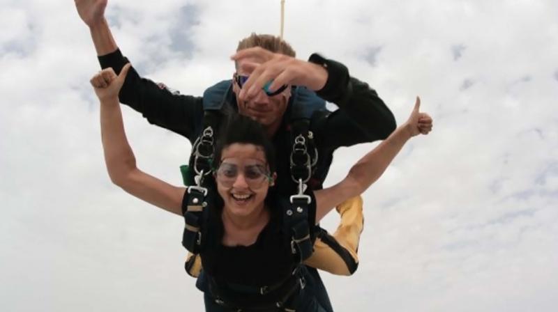 Nikhila Azeez trying out skydiving Nikhila Azeez trying out skydiving