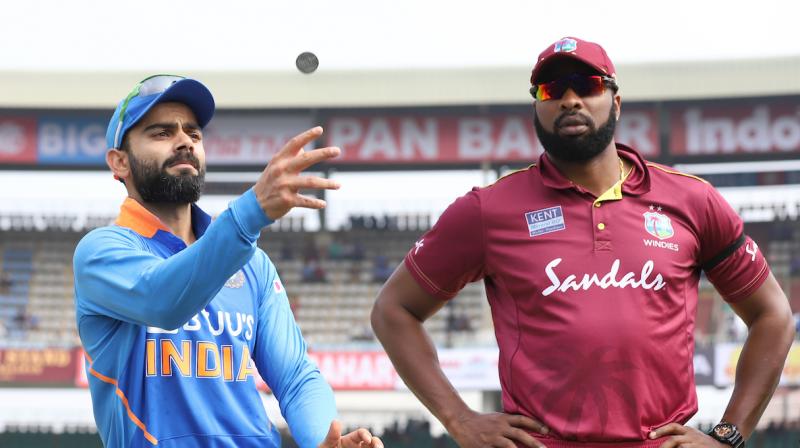 West Indies won the toss and elected to field first against India in the second ODI of the three-match series here on Wednesday. (Photo: Twitter/ BCCI) West Indies won the toss and elected to field first against India in the second ODI of the three-match series here on Wednesday. (Photo: Twitter/ BCCI)