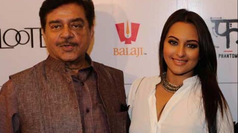 Sonakshi Sinha with father Shatrughan Sinha. Sonakshi Sinha with father Shatrughan Sinha.