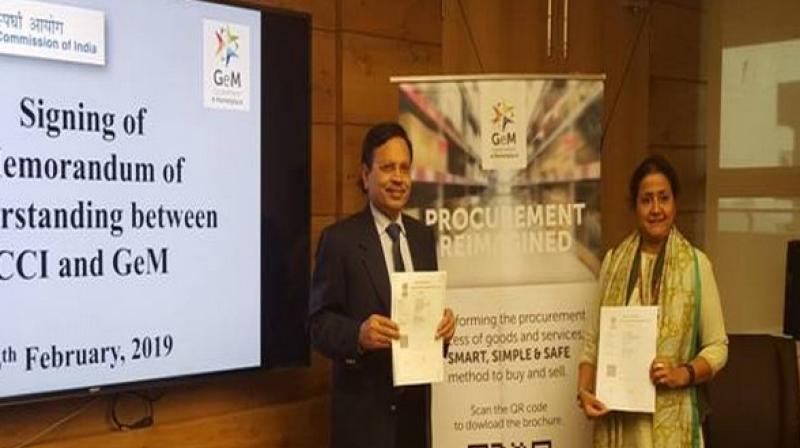 The MoU was inked on February 6 by CCI chairman AK Gupta and CEO, GeM, S Radha Chauhan. (Photo: ANI) The MoU was inked on February 6 by CCI chairman AK Gupta and CEO, GeM, S Radha Chauhan. (Photo: ANI)