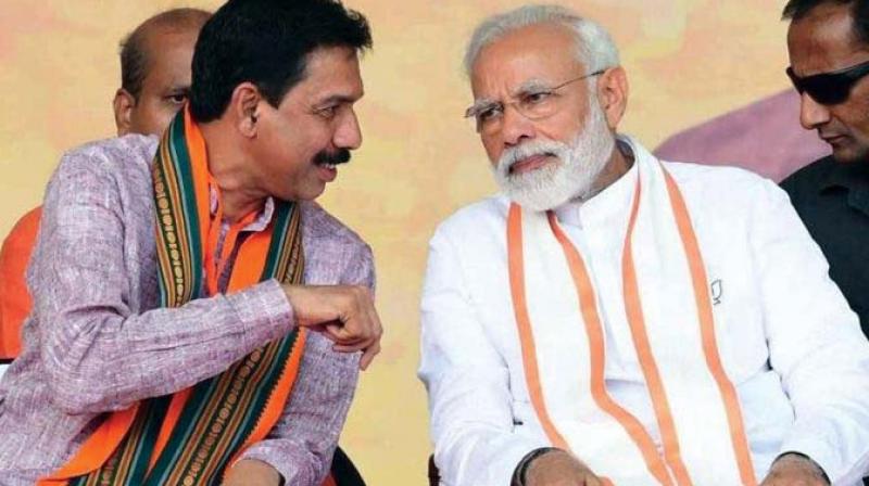 Nalin Kumar Kateel with PM Modi. Nalin Kumar Kateel with PM Modi.
