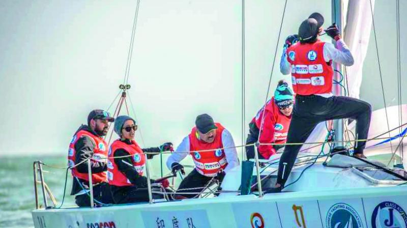 Hyderabad’s Ananya Chouhan and her team compete in the J80 Asian Championship held in Qingdao Olympic Sailing Centre in Qingdao, China. Hyderabad’s Ananya Chouhan and her team compete in the J80 Asian Championship held in Qingdao Olympic Sailing Centre in Qingdao, China.