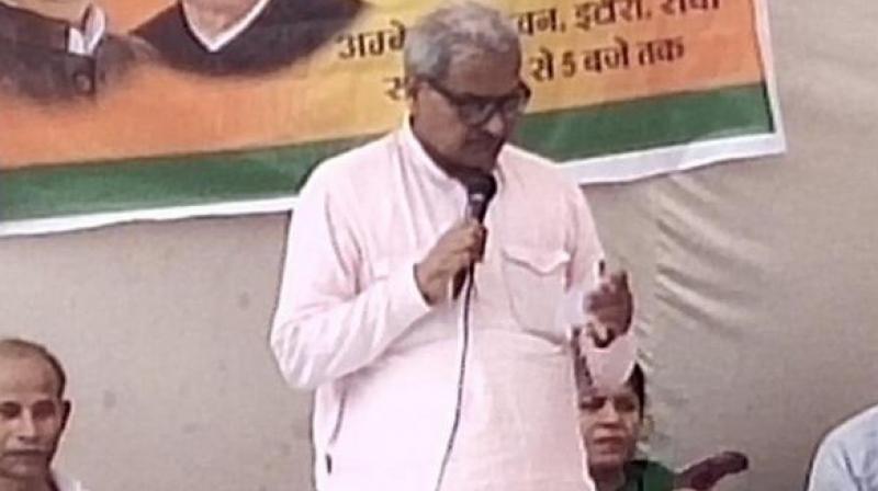The BJP parliamentarian further encouraged the crowd to act against the civil servant stating that he is ready to take the responsibility of it even if anyone else’s buried the commissioner alive. (Photo: Twitter) The BJP parliamentarian further encouraged the crowd to act against the civil servant stating that he is ready to take the responsibility of it even if anyone else’s buried the commissioner alive. (Photo: Twitter)