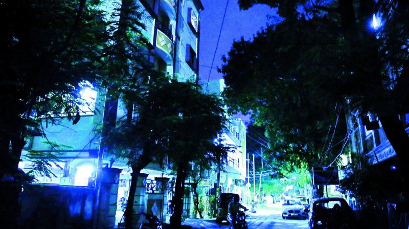 Street lights not working at many places in Hyderabad. (Photo: S. surender Reddy) Street lights not working at many places in Hyderabad. (Photo: S. surender Reddy)