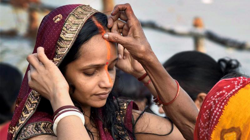 Chhath is an ancient Hindu Vedic festival historically native to the Madhesh province and Mithila region of Nepal and Bihar, Jharkhand, Eastern Uttar Pradesh provinces of India. (Photo: PTI) Chhath is an ancient Hindu Vedic festival historically native to the Madhesh province and Mithila region of Nepal and Bihar, Jharkhand, Eastern Uttar Pradesh provinces of India. (Photo: PTI)