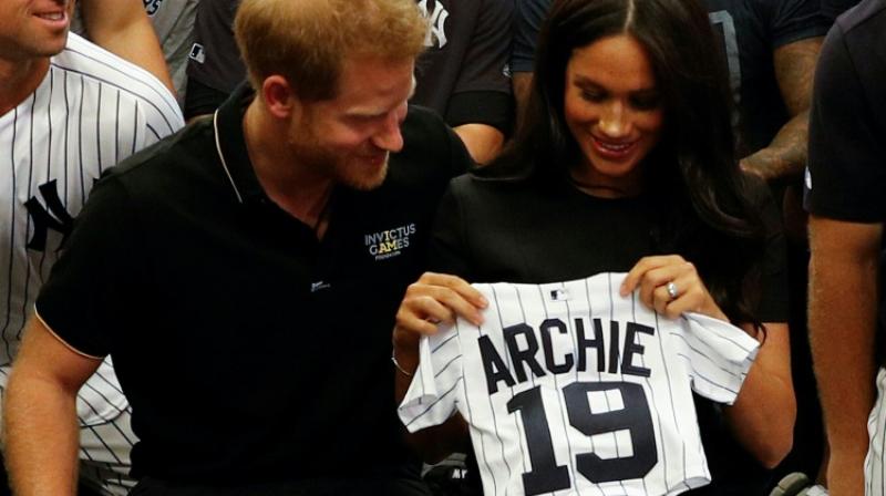 The Duke and Duchess of Sussex were appearing at the Yankees' clash with the Boston Red Sox at the London Stadium to promote the Invictus Games Foundation. (Photo: AFP) The Duke and Duchess of Sussex were appearing at the Yankees' clash with the Boston Red Sox at the London Stadium to promote the Invictus Games Foundation. (Photo: AFP)